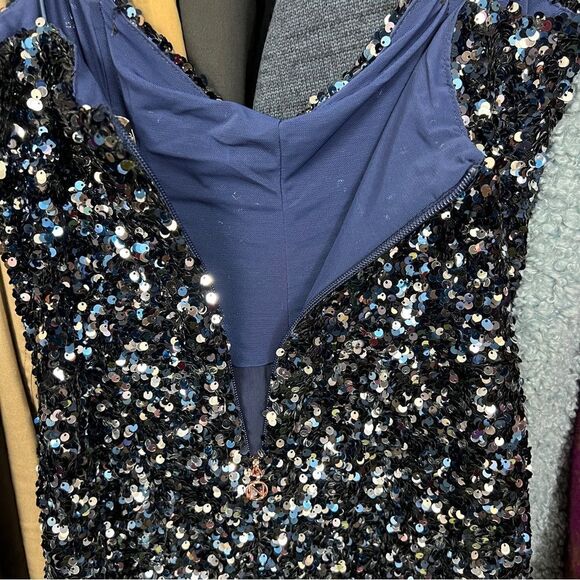 Nookie Confetti Sequined Gown Xtra Small XS in Navy - Picture 8 of 9